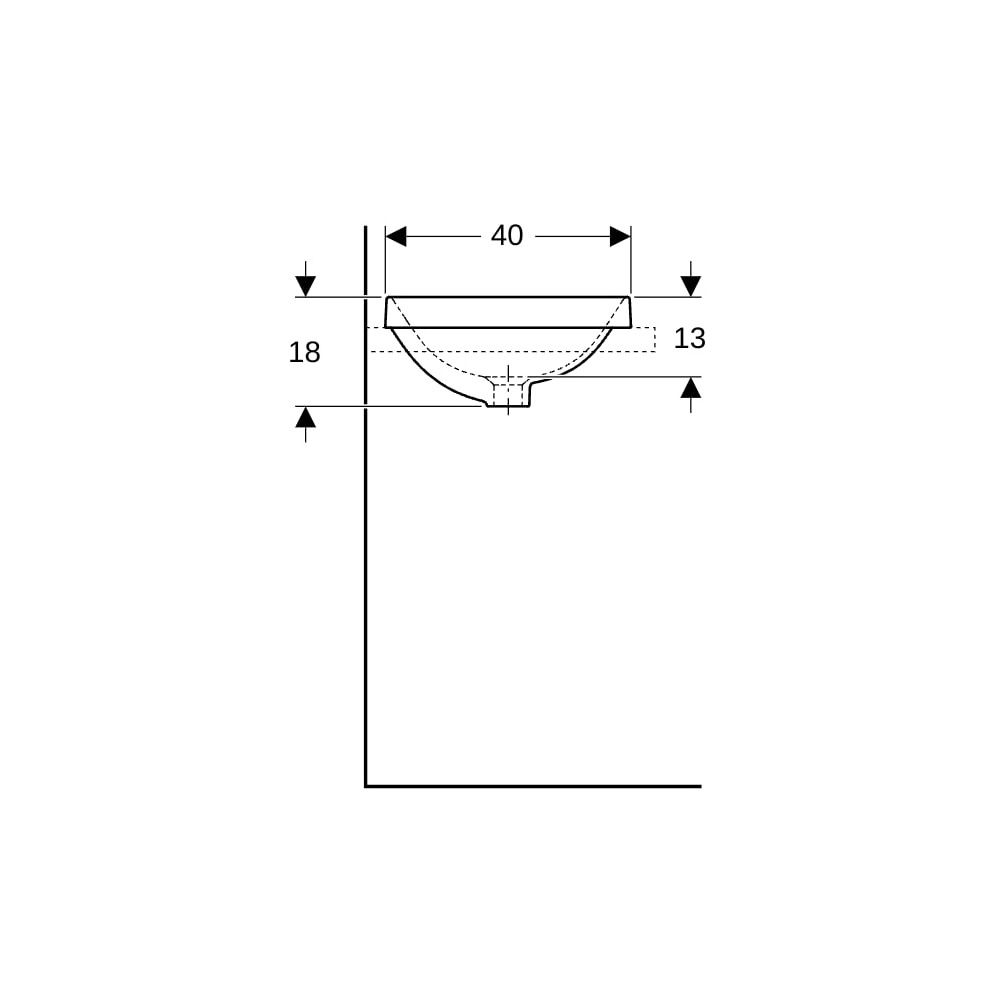 Geberit VariForm Einbauwaschtisch rund Durchmesser 40cm, ohne Hahnloch, Überlauf sic... GEBERIT-500701012 4025416824213 (Abb. 9)