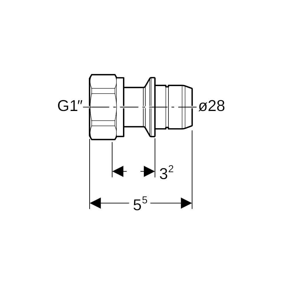 Geberit Übergang auf Verteiler mit Steckanschluss, Überwurfmutter... GEBERIT-653472001 4025416760917 (Abb. 5)