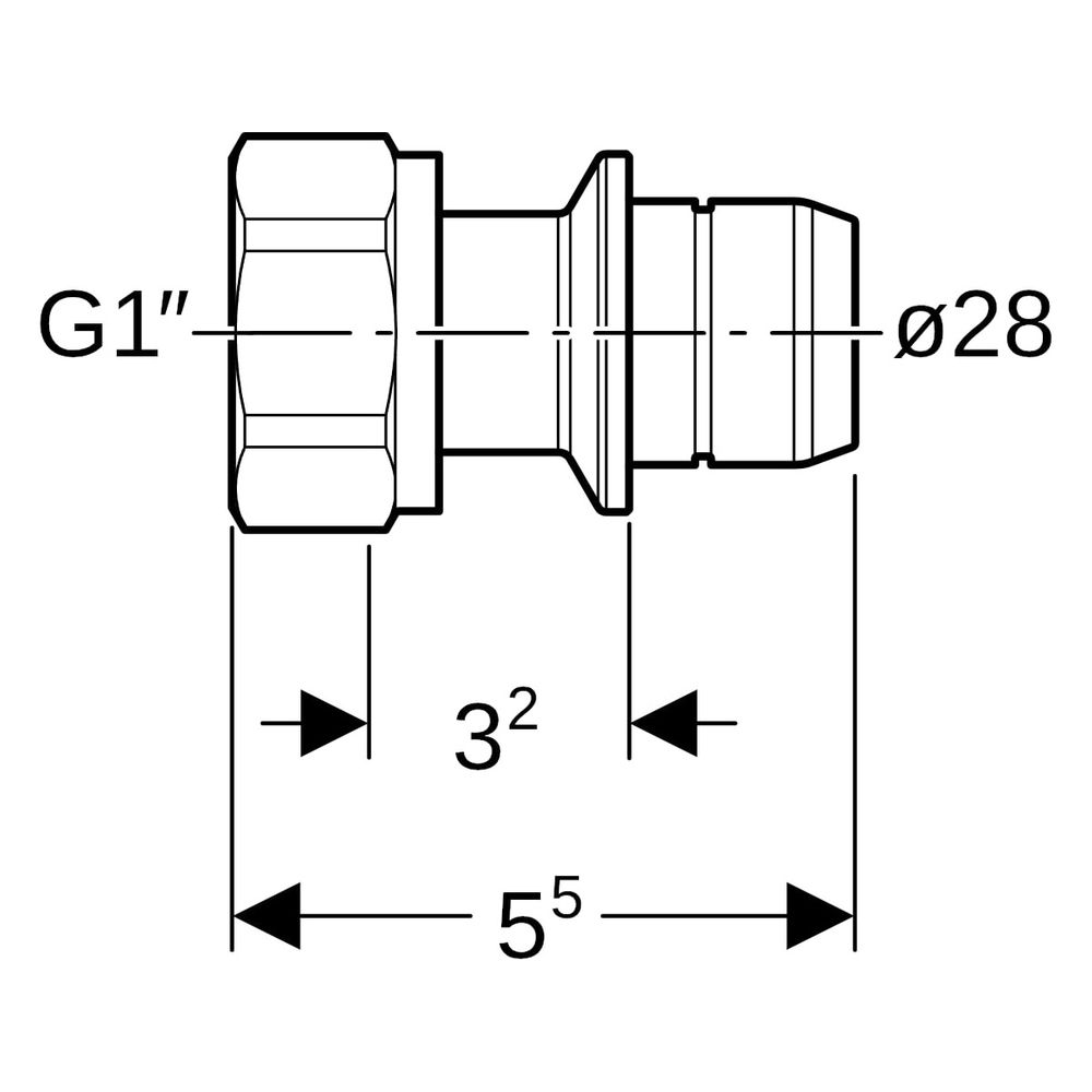 Geberit Übergang auf Verteiler mit Steckanschluss, Überwurfmutter... GEBERIT-653472001 4025416760917 (Abb. 7)