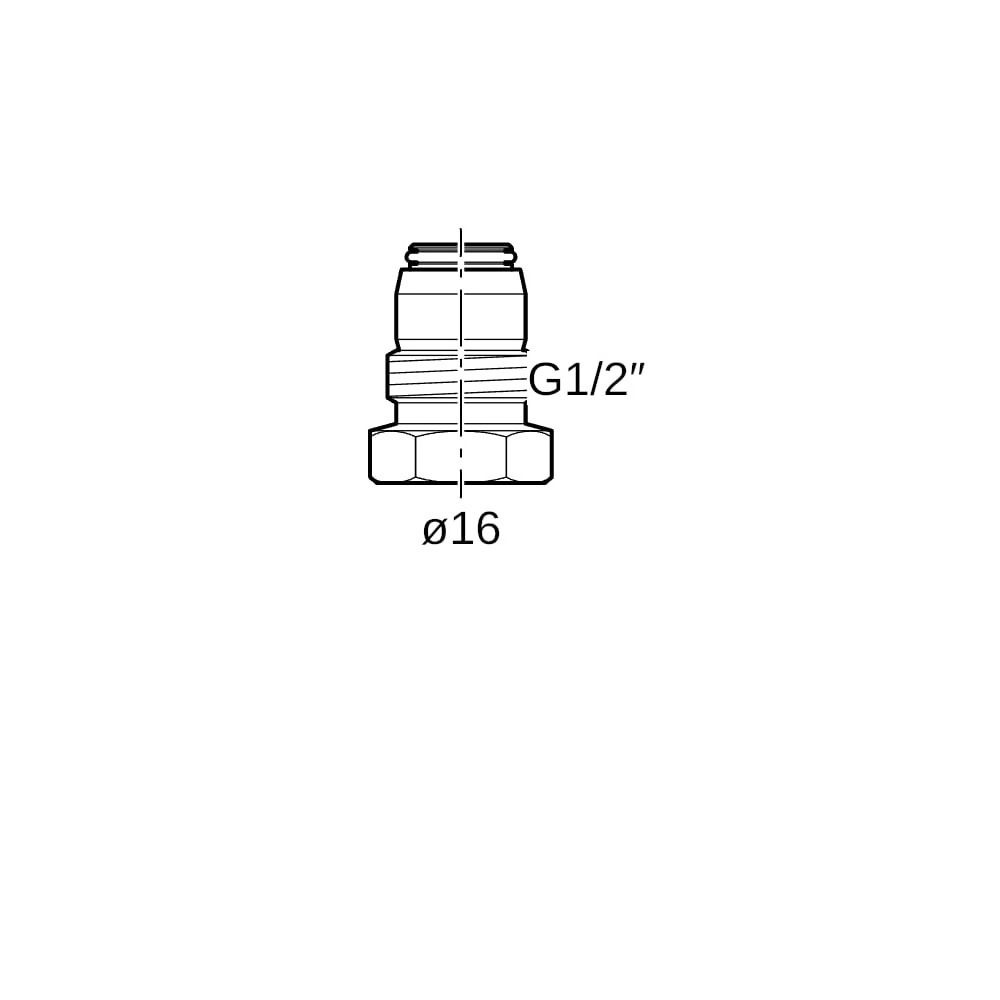 Geberit Anschlussverschraubung mit Außengewinde, Danfoss CW617N, d 16mm, G 1/2″, ver... GEBERIT-650513221 4025416711254 (Abb. 7)