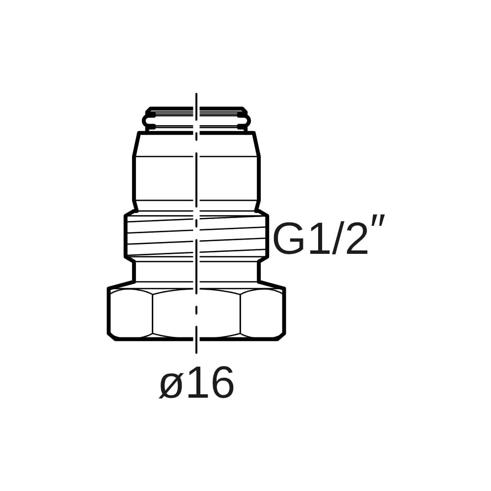 Geberit Anschlussverschraubung mit Außengewinde, Danfoss CW617N, D 16mm, G 1/2", ver... GEBERIT-650513221 4025416711254 (Abb. 8)