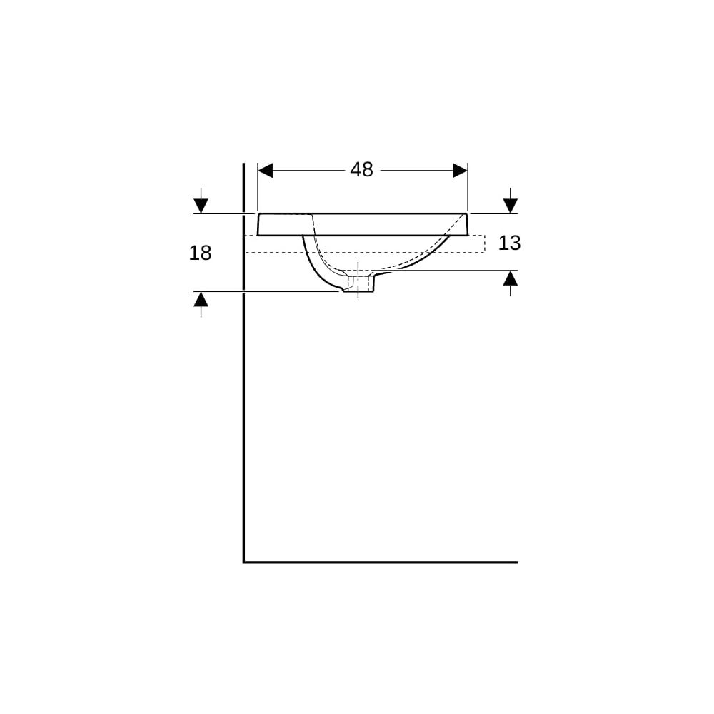 Geberit VariForm Einbauwaschtisch rund, mit Hahnlochbank Durchmesser 48cm, Hahnloch ... GEBERIT-500707012 4025416828587 (Abb. 9)