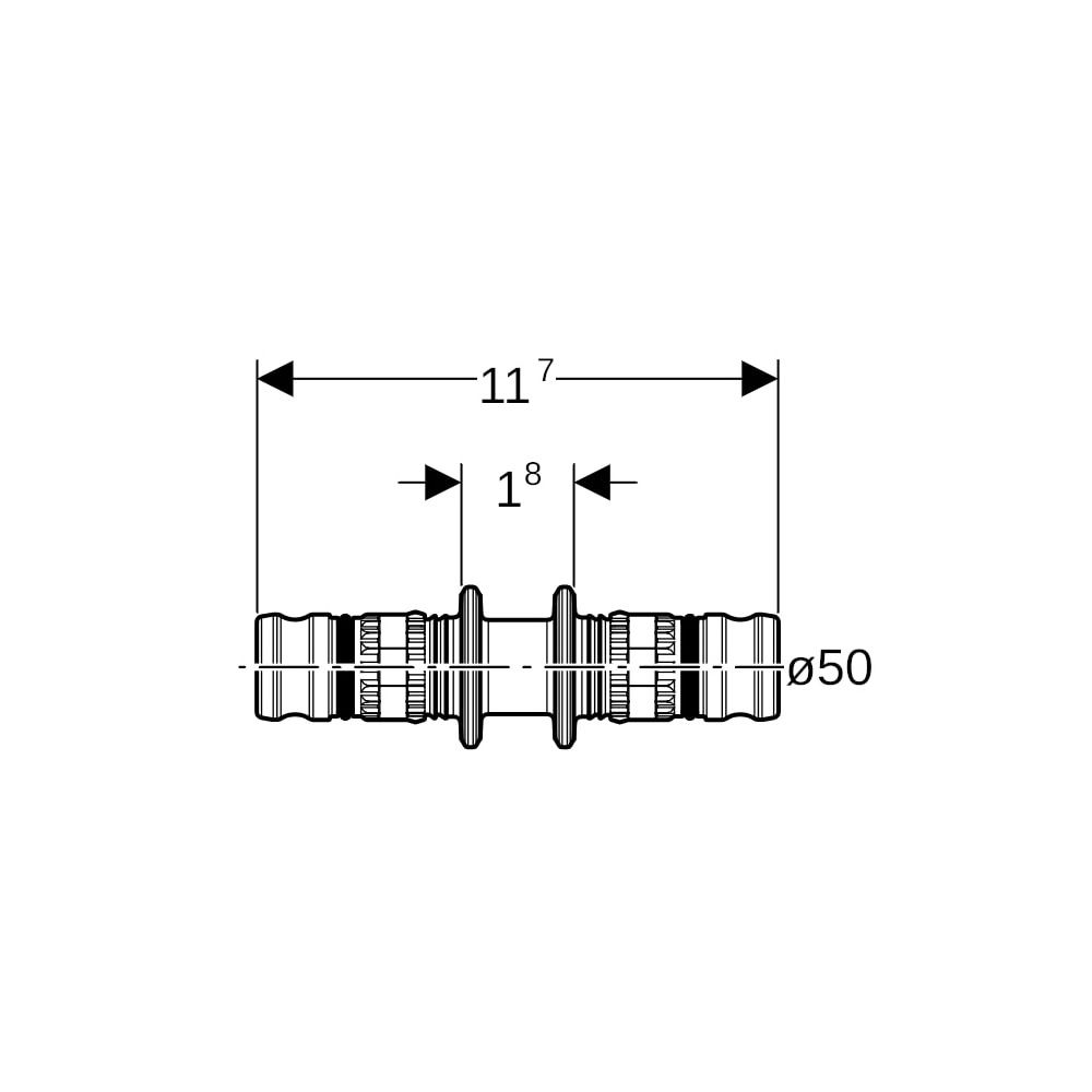 Geberit Mepla Kupplung PVDF, d 50mm, 626505005... GEBERIT-626505005 4025416678670 (Abb. 5)