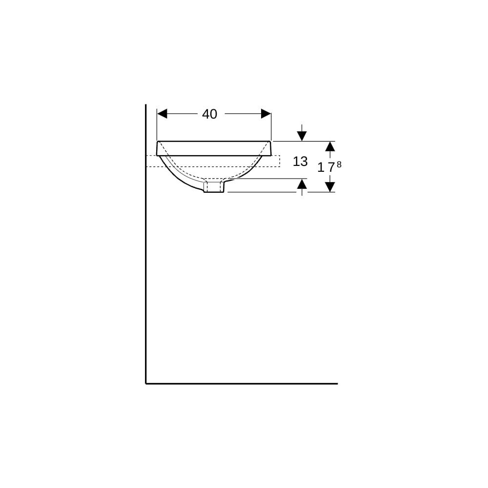Geberit VariForm Einbauwaschtisch, oval, Breite 50cm, Tiefe 40cm, ohne Hahnloch, Übe... GEBERIT-500709012 4025416829690 (Abb. 9)