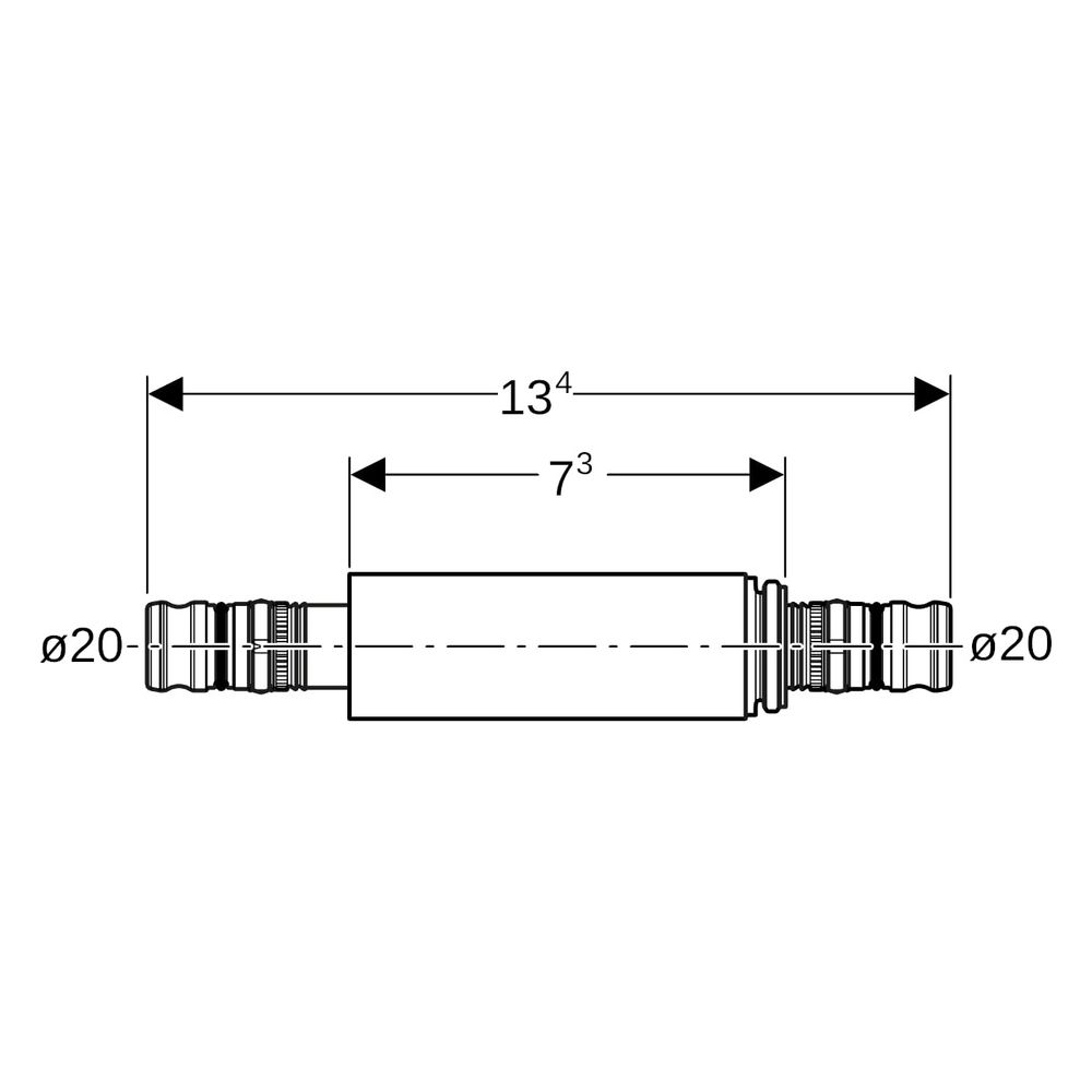 Geberit Mepla Langkupplung, DN 15, 20mm, 13,4cm, Rotguss bleifrei, Bronze... GEBERIT-602575005 4025416679226 (Abb. 7)