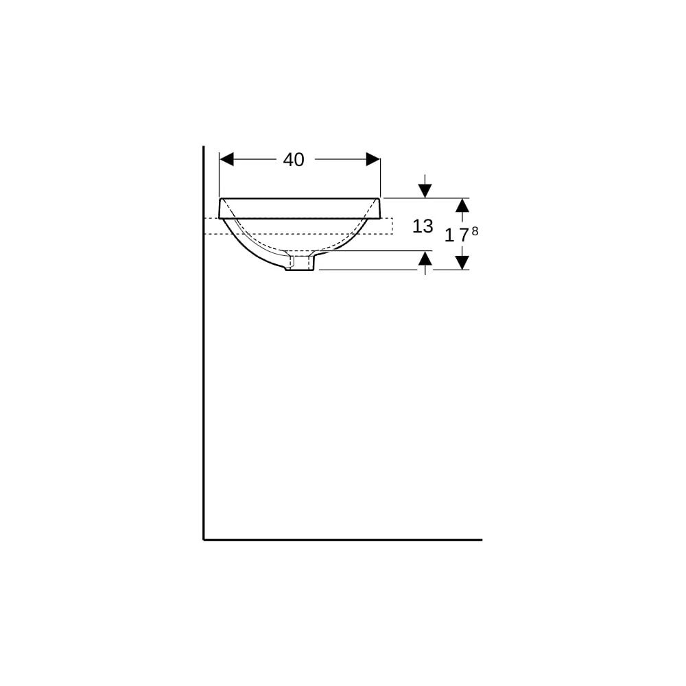 Geberit VariForm Einbauwaschtisch, oval, Breite 55cm, Tiefe 40cm, ohne Hahnloch, Übe... GEBERIT-500717012 4025416835202 (Abb. 9)