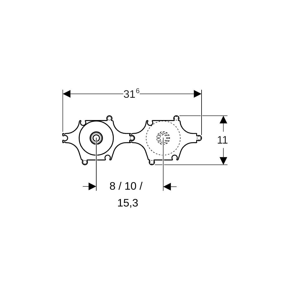 Geberit Set Anschluss gerade, mit Außengewinde MF 1/2", vormontiert, Trockenbau, RMF... GEBERIT-602295001 4025416119364 (Abb. 6)