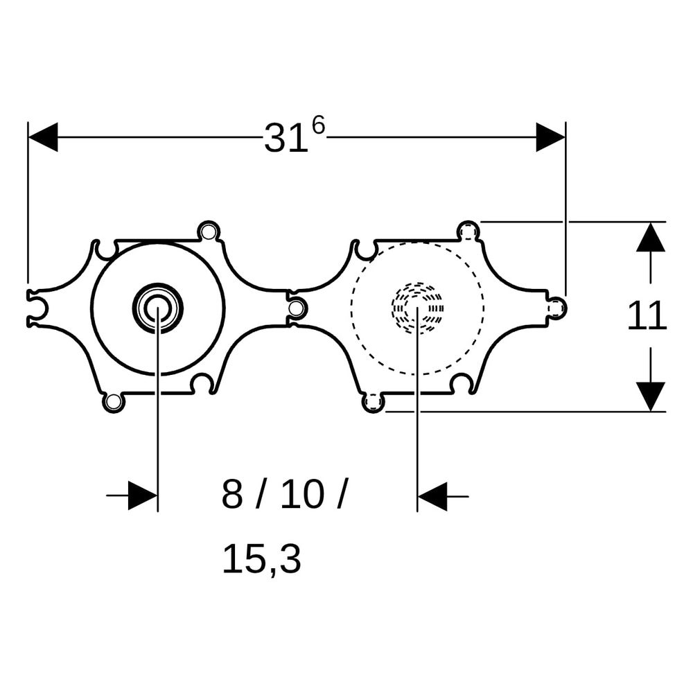 Geberit Set Anschluss gerade, mit Außengewinde MF 1/2", vormontiert, Trockenbau, RMF... GEBERIT-602295001 4025416119364 (Abb. 9)