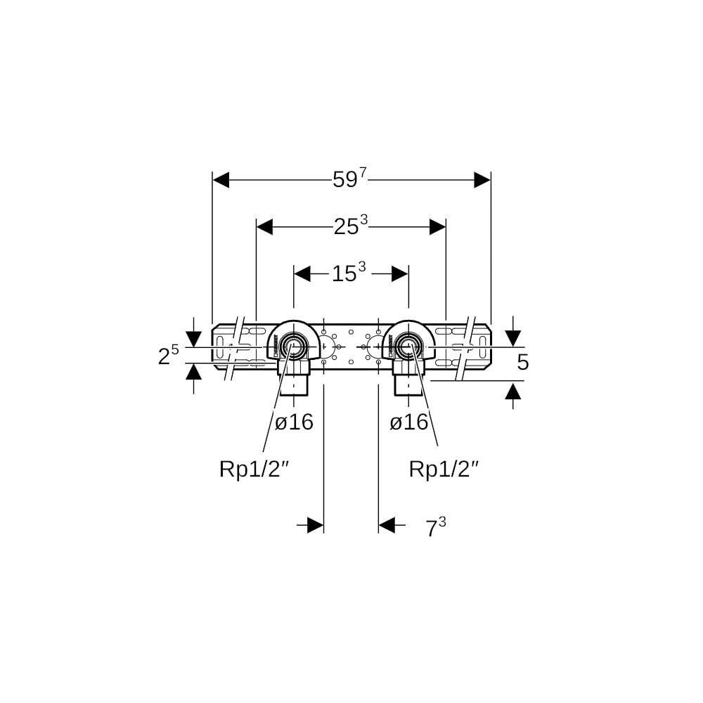 Geberit Mepla Anschlusswinkel 90 Grad vormontiert, zweifach d 16mm, AD 15,3cm... GEBERIT-601781005 4025416700173 (Abb. 7)
