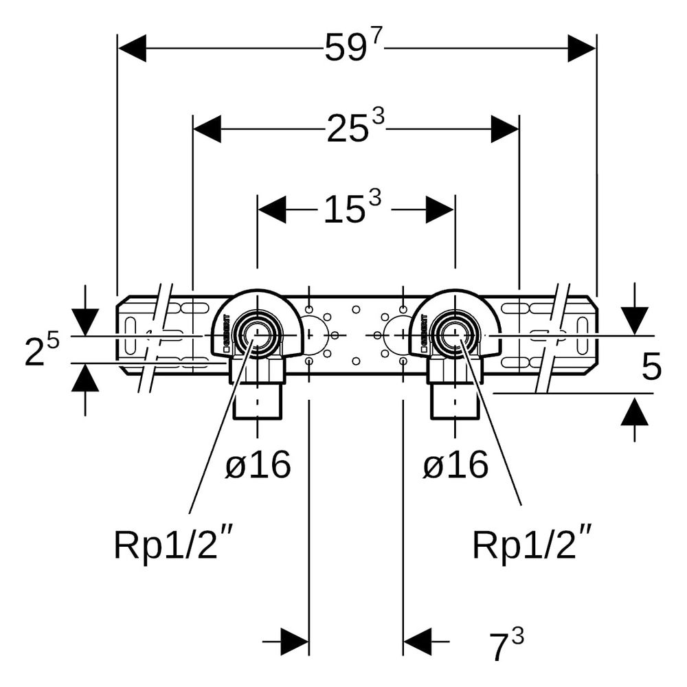 Geberit Mepla Anschlusswinkel 90 Grad vormontiert, zweifach D 16mm, AD 15,3cm... GEBERIT-601781005 4025416700173 (Abb. 11)