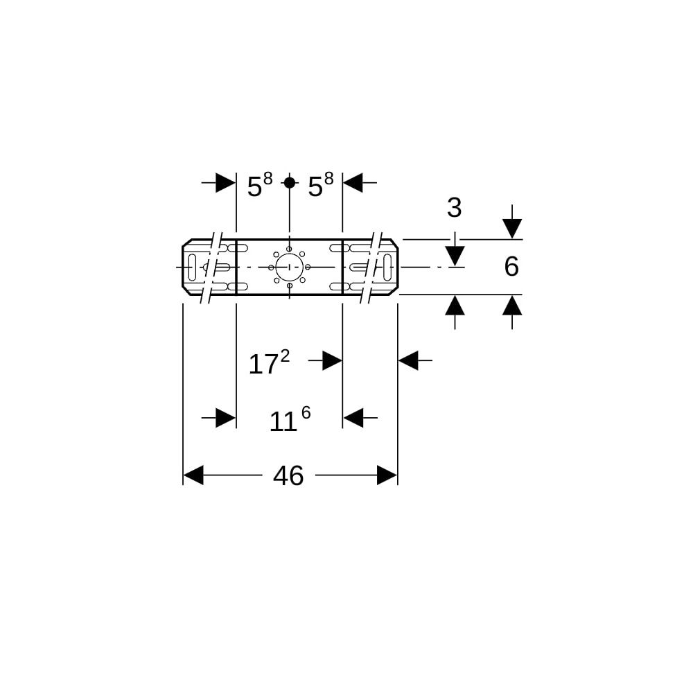 Geberit Montageplatte abgesetzt, einfach 1,0215... GEBERIT-601733001 4025416041818 (Abb. 7)