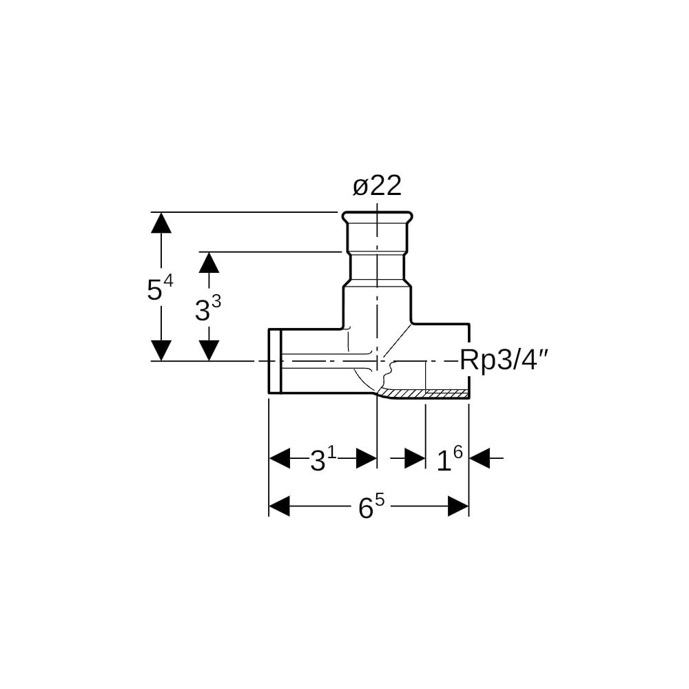 Geberit Mapress Edelstahl Anschlusswinkel 90 Grad abgesetzt Außendurchmesser 22mm... GEBERIT-33427 4024723334279 (Abb. 5)