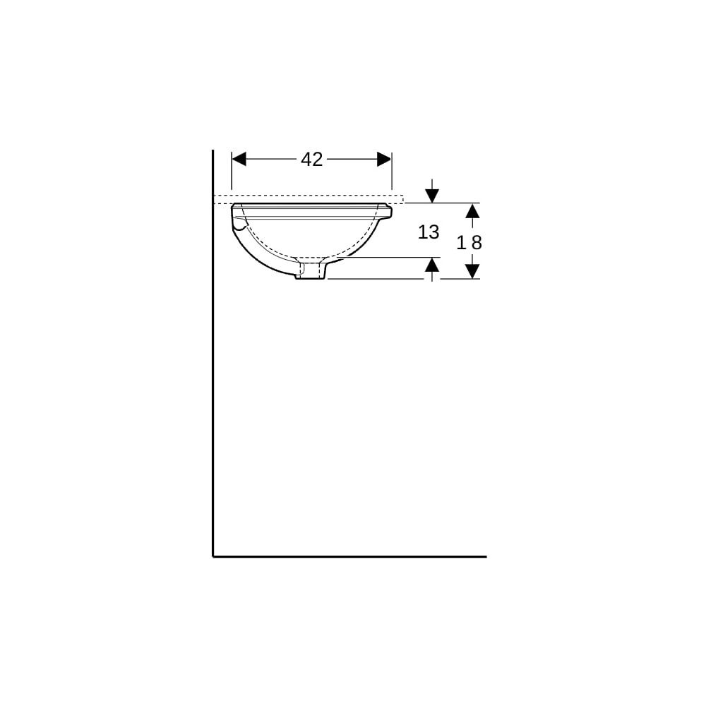 Geberit VariForm Unterbauwaschtisch, rund Außendurchmesser 40,5cm, ohne Hahnloch, oh... GEBERIT-500747002 4025416302650 (Abb. 9)