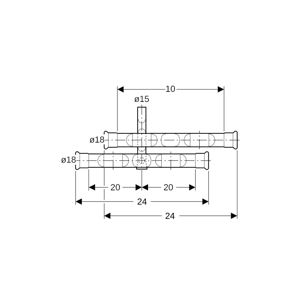 Geberit Mapress C-Stahl Set Anschluss-T-Stück für Rücklauf Außendurchmesser 18mm... GEBERIT-23603 4024723236030 (Abb. 6)