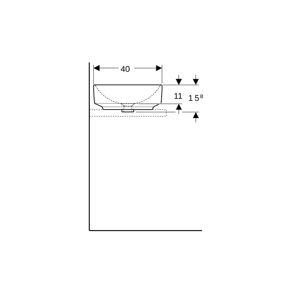 Geberit VariForm Aufsatzwaschtisch, oval, Breite 55cm, Tiefe 40cm, ohne Hahnloch, oh... GEBERIT-500771012 4025416684053 (Abb. 9)