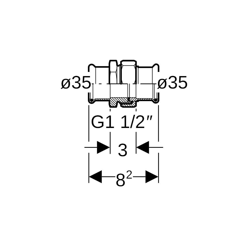 Geberit Mapress Edelstahl Verschraubung Außendurchmesser 35mm... GEBERIT-35324 4024723353249 (Abb. 5)