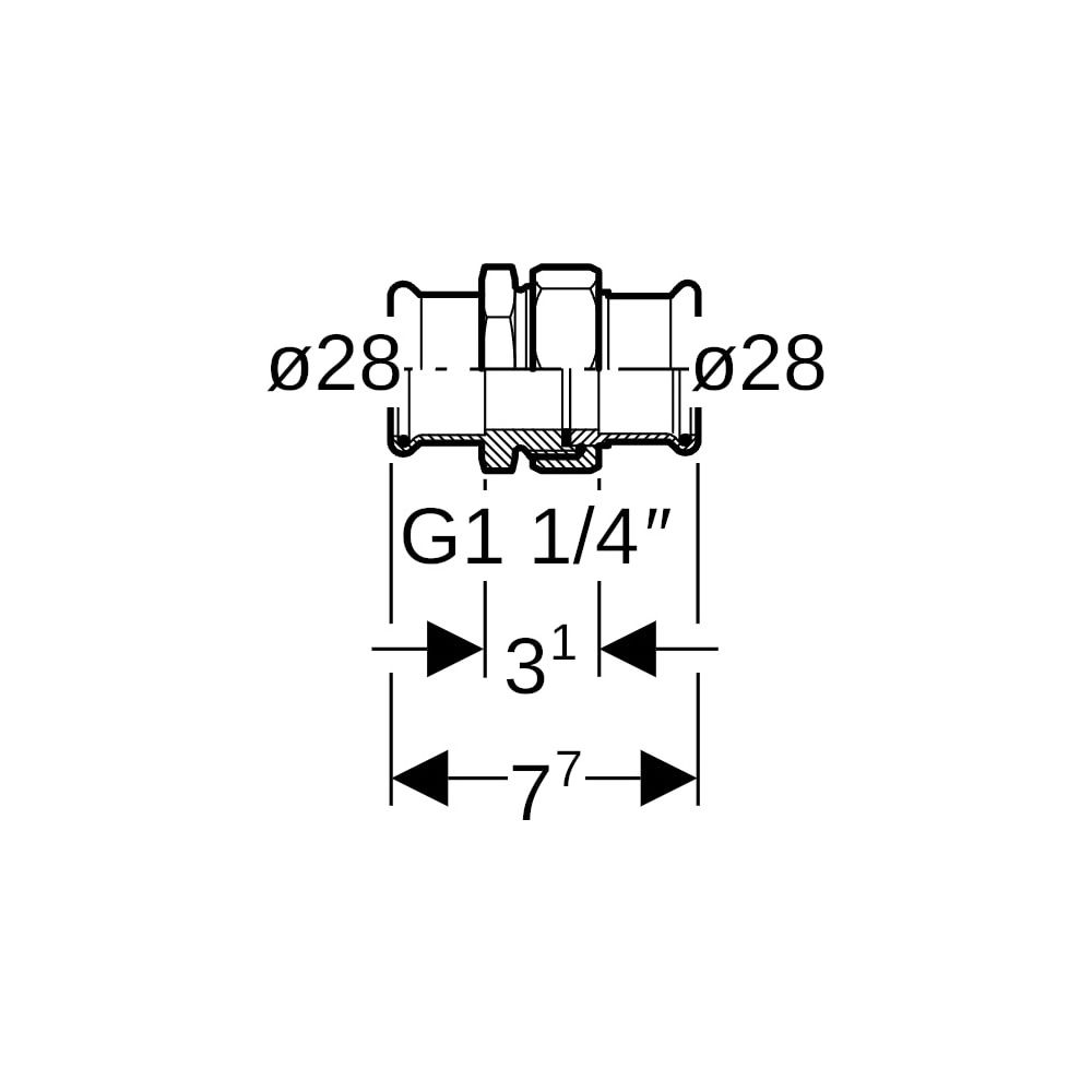 Geberit Mapress Edelstahl Verschraubung mit Überwurfmutter aus Chrom-Nickel-Stahl d 28mm... GEBERIT-35393 4024723353935 (Abb. 5)
