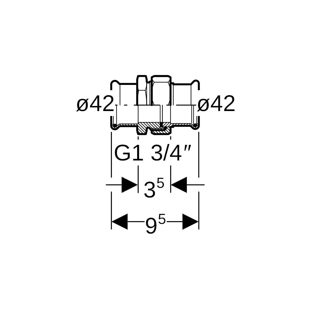 Geberit Mapress Edelstahl Verschraubung mit Überwurfmutter aus Chrom-Nickel-Stahl d 42mm... GEBERIT-35395 4024723353959 (Abb. 5)