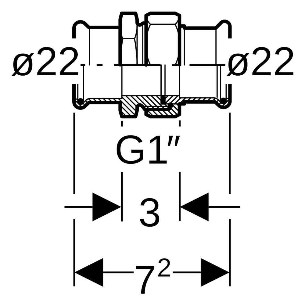 Geberit Verschraubung Mapress Therm, DN 20, 22mm, 1, 45312... GEBERIT-45312 4064746040375 (Abb. 6)