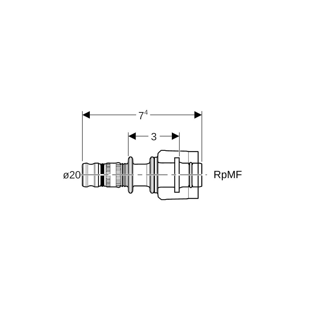 Geberit Mepla Übergang mit MasterFix PVDF, d 20mm, RpMF 1/2″... GEBERIT-622451005 4025416140306 (Abb. 5)