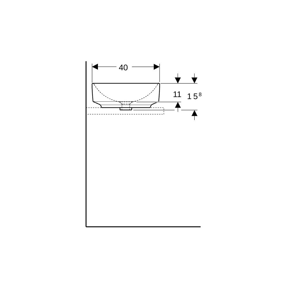 Geberit VariForm Aufsatzwaschtisch, elliptisch, Breite 55cm, Tiefe 40cm, ohne Hahnlo... GEBERIT-500774002 4025416303053 (Abb. 9)