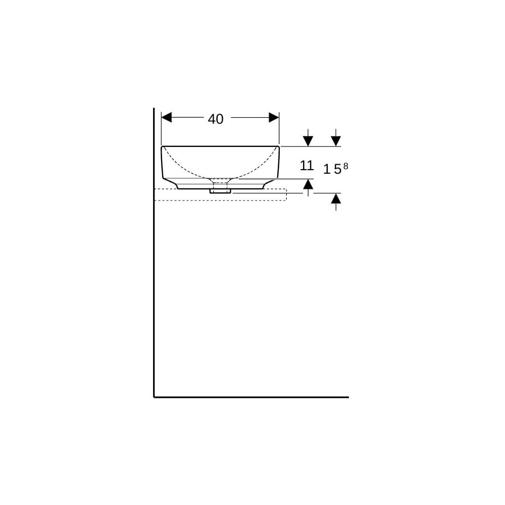 Geberit VariForm Aufsatzwaschtisch rechteckig, Breite 55cm, Tiefe 40cm, ohne Hahnloc... GEBERIT-500779012 4025416689324 (Abb. 9)