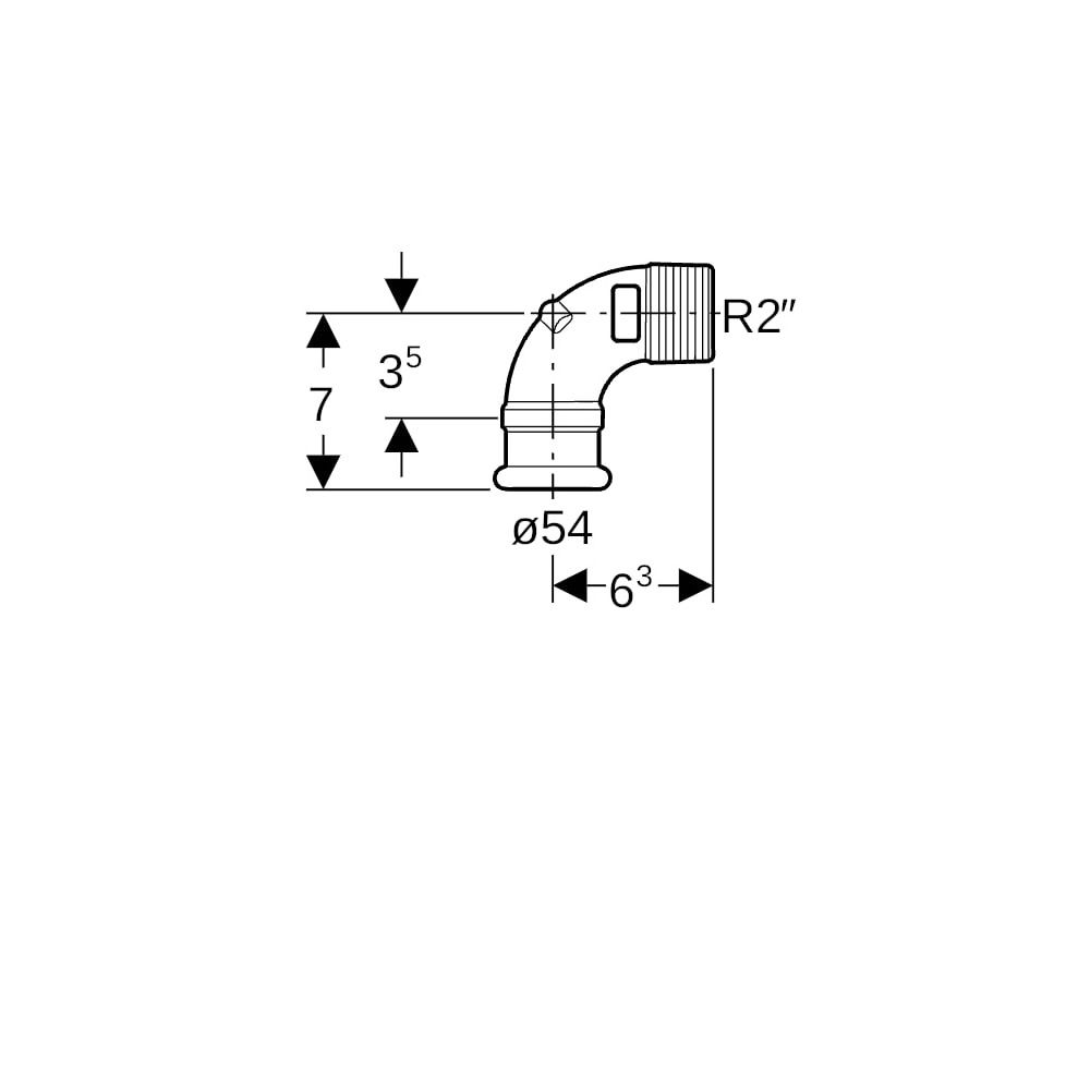 Geberit Mapress Kupfer Übergangswinkel 90 Grad mit Außengewinde, d 54mm, R 2″, Rotguss b... GEBERIT-63889 4024723638896 (Abb. 5)