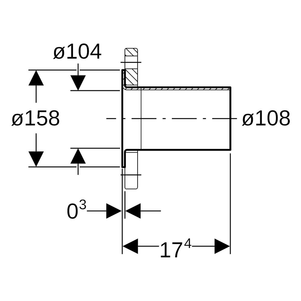 Geberit Mapress Kupfer Bund mit Einschubende, für Losflansch PN 10/16 D 108mm, DN 100... GEBERIT-63713 4024723637134 (Abb. 8)