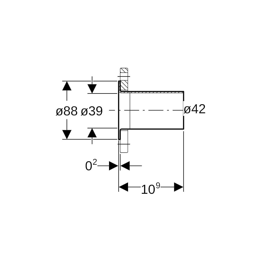 Geberit Mapress Kupfer Bund mit Einschubende, für Losflansch PN 10/16 d 42mm, DN 40... GEBERIT-63708 4025410549426 (Abb. 5)