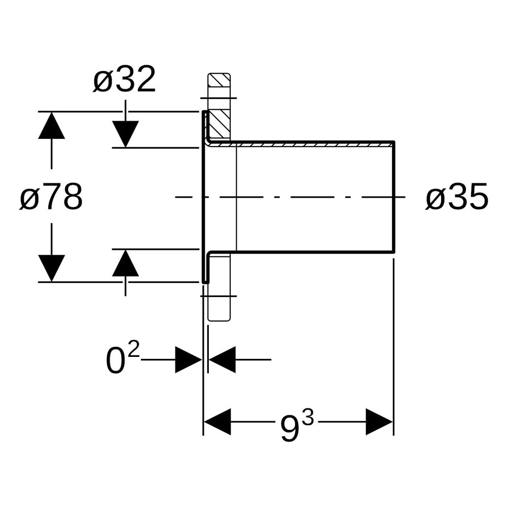 Geberit Mapress Kupfer Bund mit Einschubende, für Losflansch PN 10/16 D 35mm, DN 32... GEBERIT-63707 4025410549419 (Abb. 8)