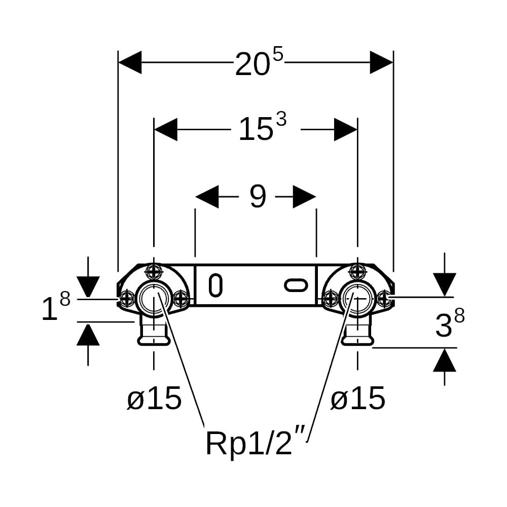 Geberit Mapress Kupfer Anschlusswinkel 90 Grad vormontiert, zweifach, D 15mm, Rp 1/2", ... GEBERIT-63473 4024723634737 (Abb. 10)