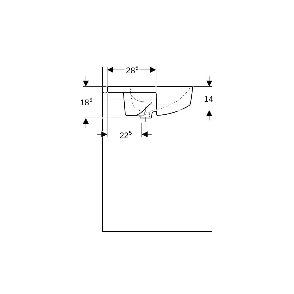 Geberit VariForm Halbeinbauwaschtisch rund Durchmesser 50cm, Hahnloch mittig, Überla... GEBERIT-500782012 4025416690641 (Abb. 9)