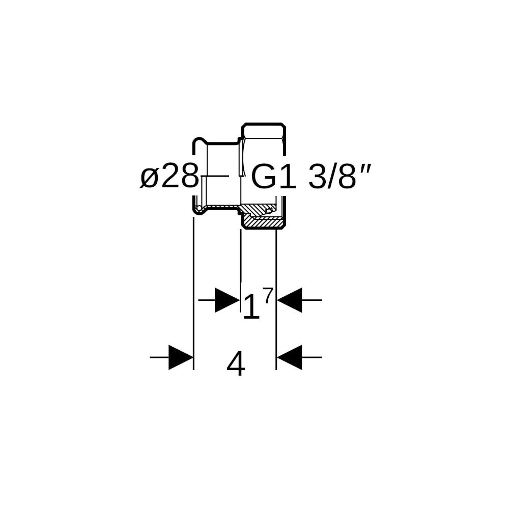 Geberit Mapress Kupfer Übergang mit Überwurfmutter Gas CW602N, d 28mm, G 1 3/8″... GEBERIT-34557 4024723345572 (Abb. 5)