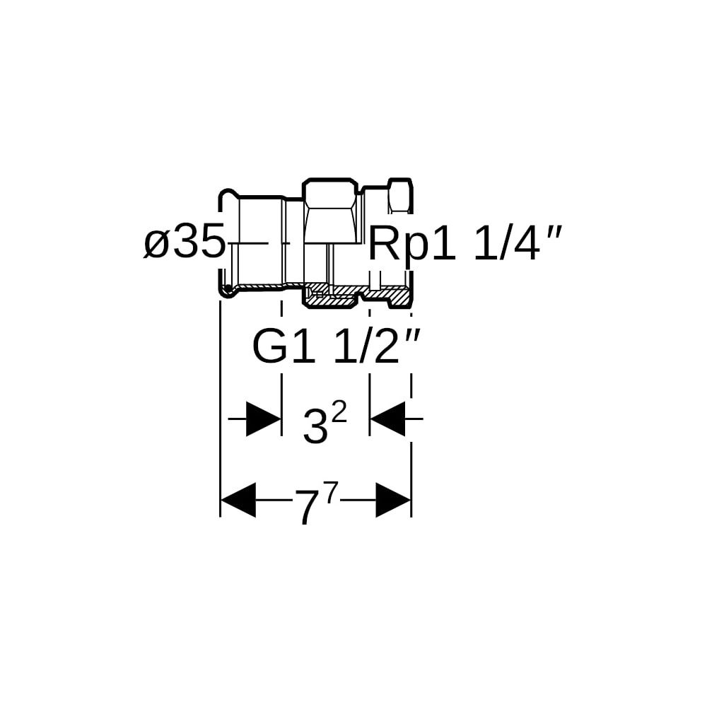 Geberit Mapress Edelstahl Übergangsverschraubung mit Innengewinde, Überwurfmutter aus Cr... GEBERIT-85354 4024723853541 (Abb. 5)