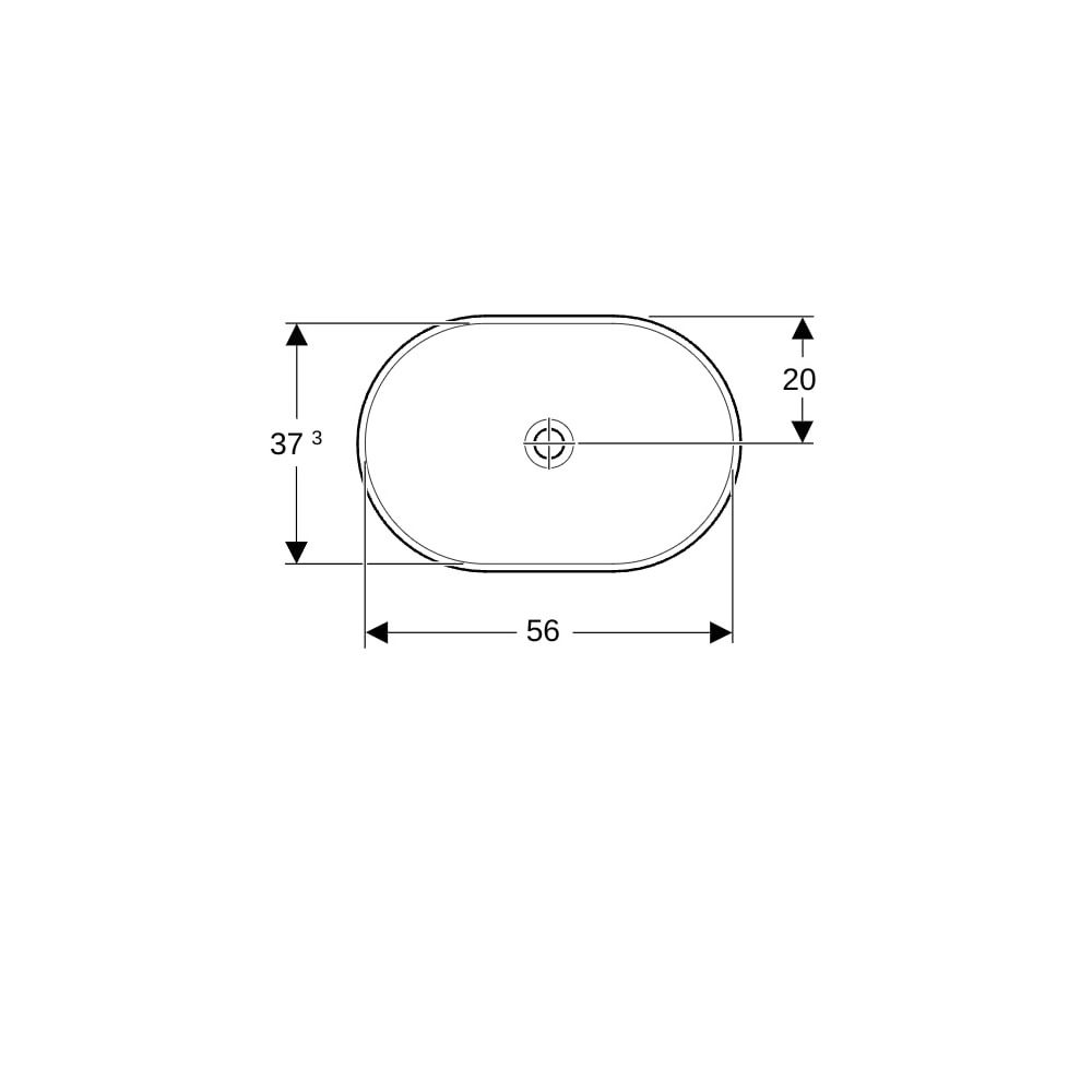 Geberit VariForm Einbauwaschtisch, elliptisch Breite 60cm, Tiefe 40cm, ohne Hahnloch... GEBERIT-500731002 4025416302438 (Abb. 7)