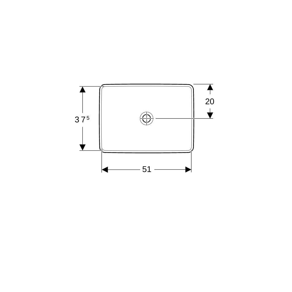 Geberit VariForm Einbauwaschtisch, rechteckig Breite 55cm, Tiefe 40cm, ohne Hahnloch... GEBERIT-500739002 4025416302544 (Abb. 7)