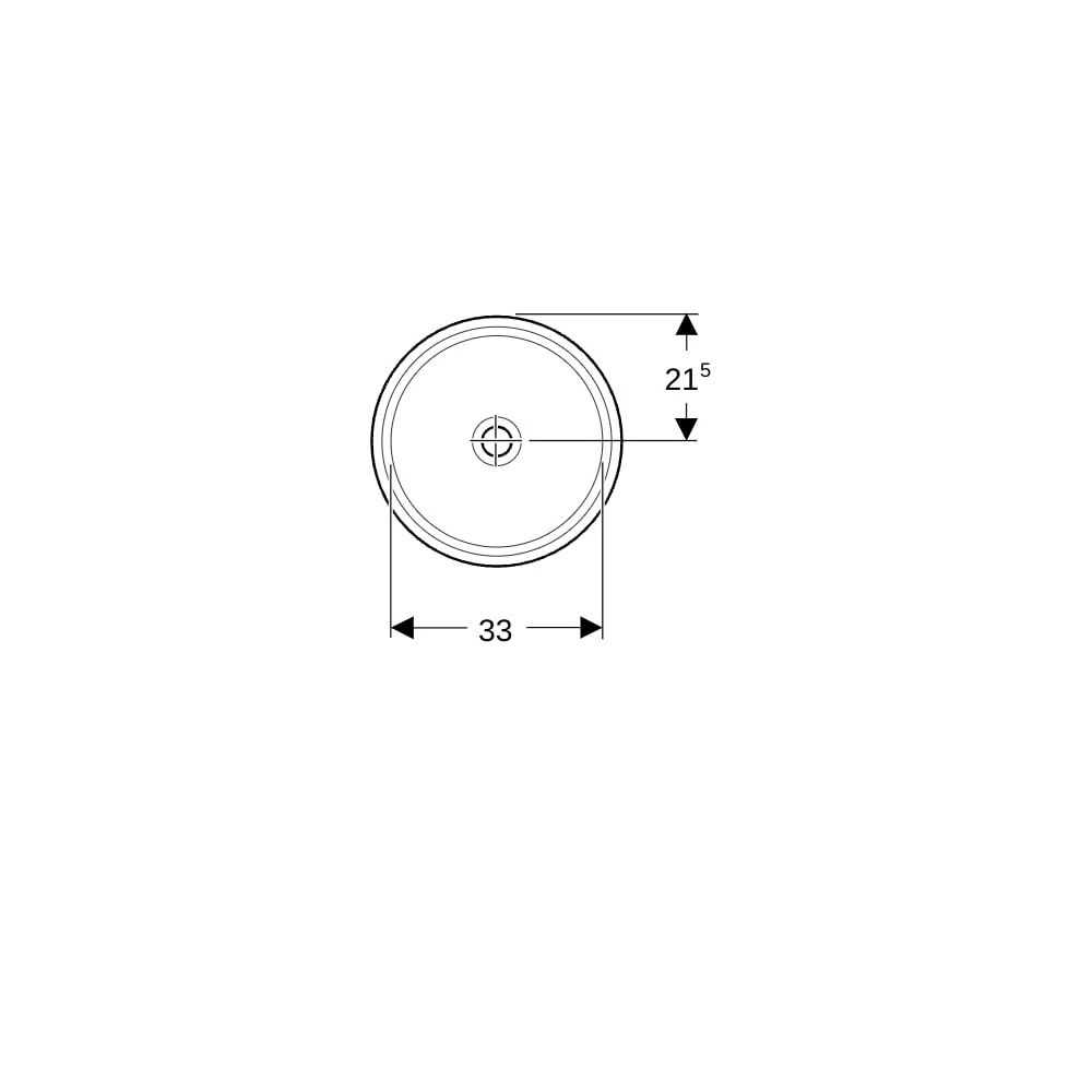 Geberit VariForm Unterbauwaschtisch, rund Außendurchmesser 40,5cm, ohne Hahnloch, oh... GEBERIT-500747002 4025416302650 (Abb. 7)