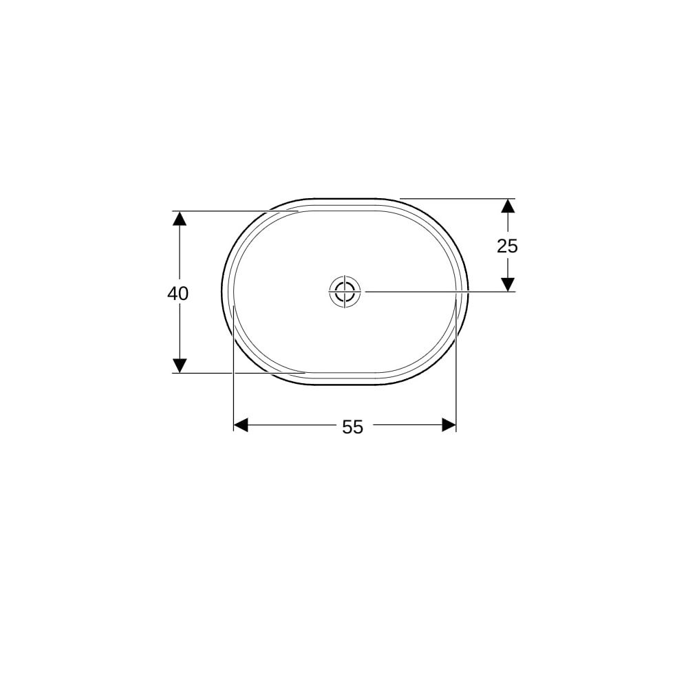 Geberit VariForm Unterbauwaschtisch elliptisch Tiefe 49cm, ohne Hahnloch, ohne Überl... GEBERIT-500759012 4025416678014 (Abb. 7)