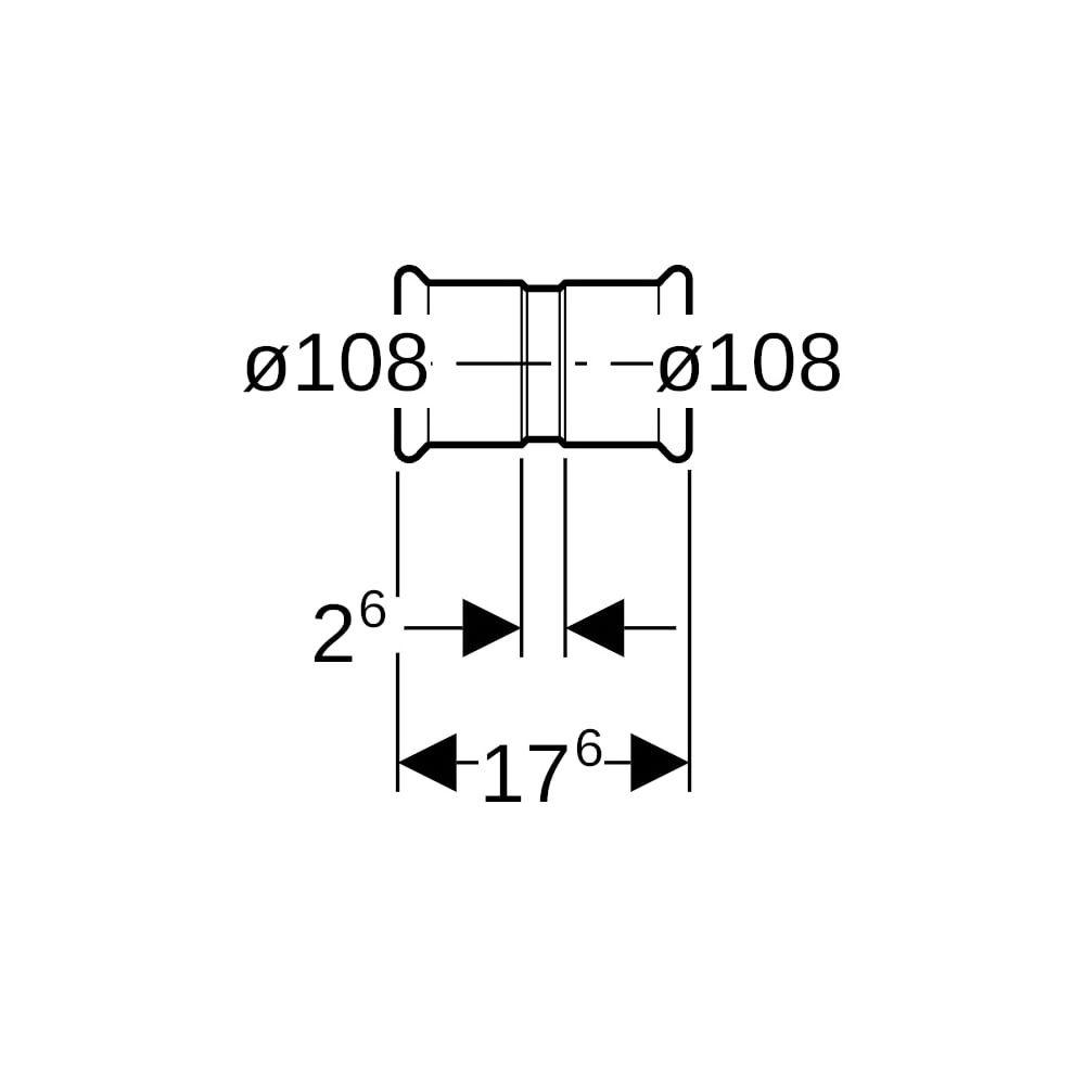 Geberit Mapress Edelstahl Muffe, Außendurchmesser 108mm... GEBERIT-32011 4024723320111 (Abb. 5)