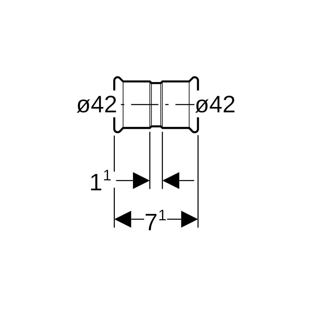 Geberit Mapress Edelstahl Muffe, Gas, d 42mm... GEBERIT-34106 4024723341062 (Abb. 5)