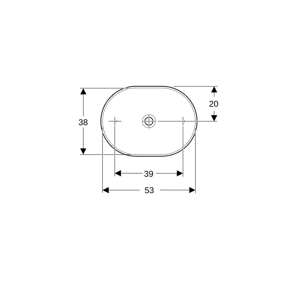 Geberit VariForm Aufsatzwaschtisch, elliptisch, Breite 55cm, Tiefe 40cm, ohne Hahnlo... GEBERIT-500774002 4025416303053 (Abb. 7)