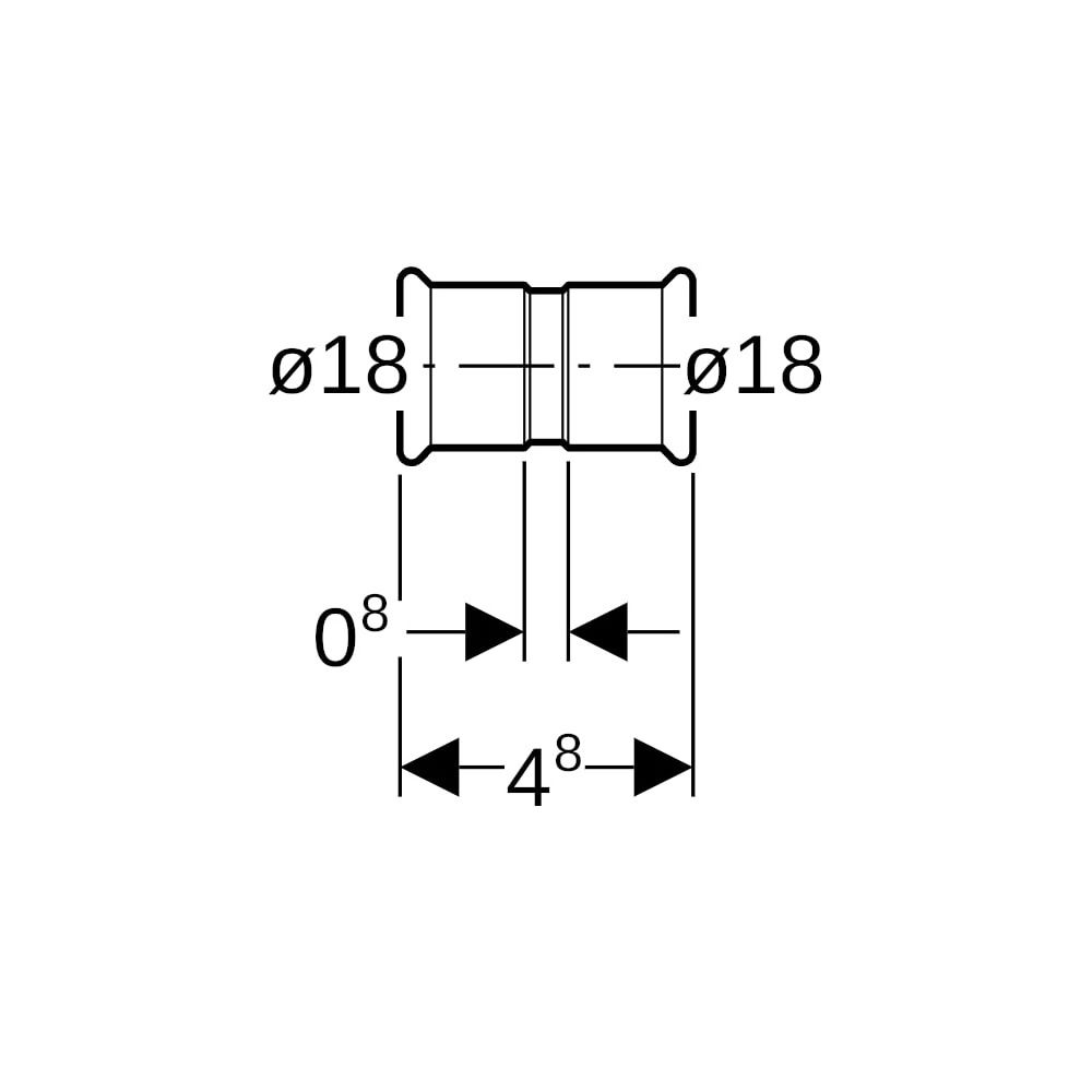Geberit Mapress Kupfer Muffe Außendurchmesser 18mm... GEBERIT-62003 4024723620037 (Abb. 5)
