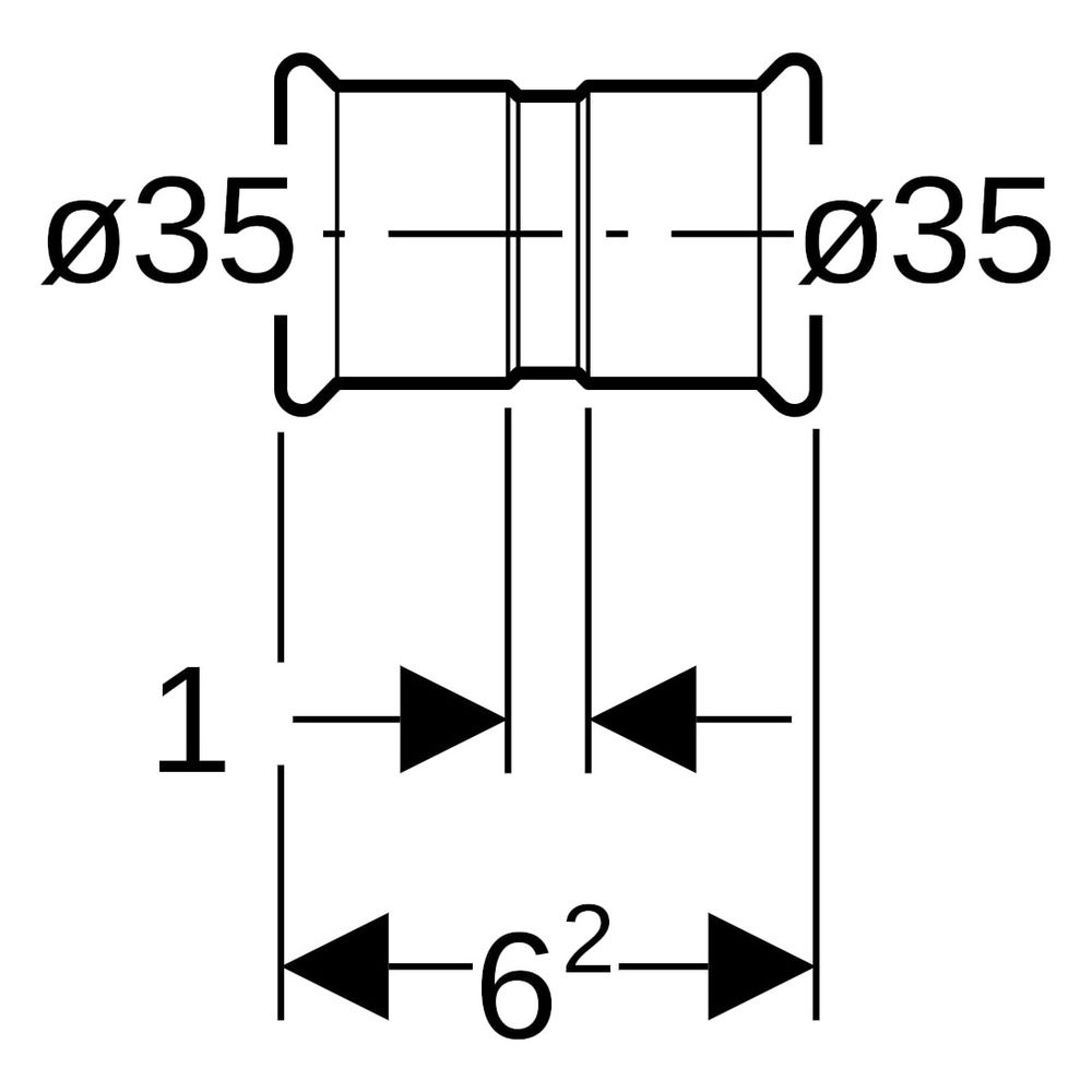 Geberit Muffe Mapress Therm, DN 32, 35mm, Edelstahl, Edelstahl, 44006... GEBERIT-44006 4025410097392 (Abb. 6)