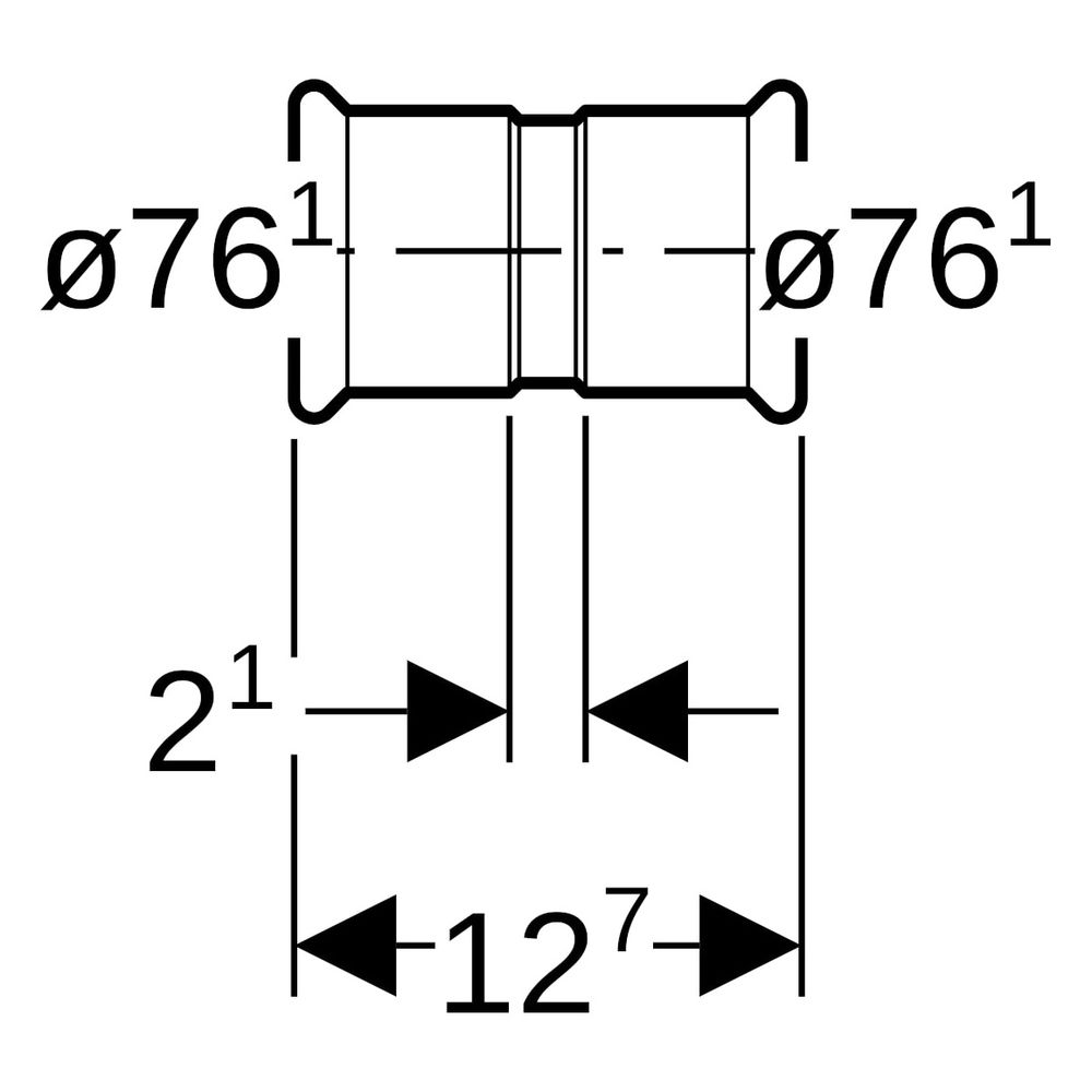 Geberit Muffe Mapress Therm, DN 65, 76,1mm, Edelstahl, 44009... GEBERIT-44009 4025410097422 (Abb. 6)