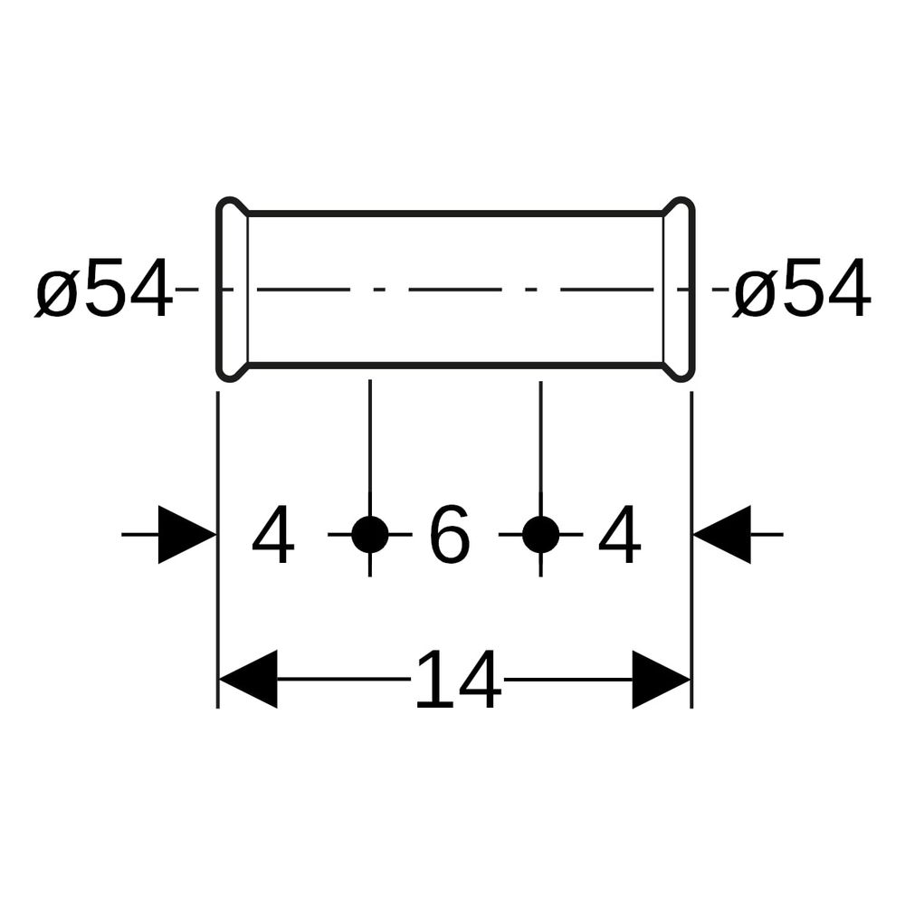Geberit Schiebemuffe Mapress C-Stahl gerade, DN 50, 54mm, Stahl, Edelstahl... GEBERIT-22108 4024723221081 (Abb. 7)