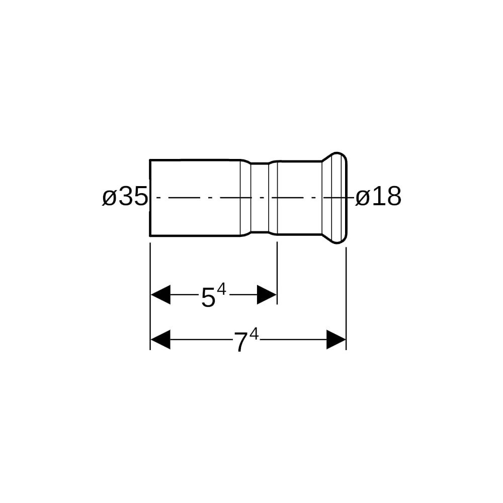 Geberit Mapress Edelstahl Reduktion mit Einschubende d 35mm, d1 18mm... GEBERIT-32311 4024723323112 (Abb. 5)