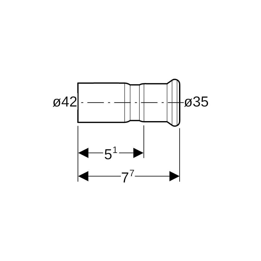 Geberit Mapress Edelstahl Reduktion mit Einschubende d 42mm, d1 35mm... GEBERIT-32318 4024723323181 (Abb. 5)