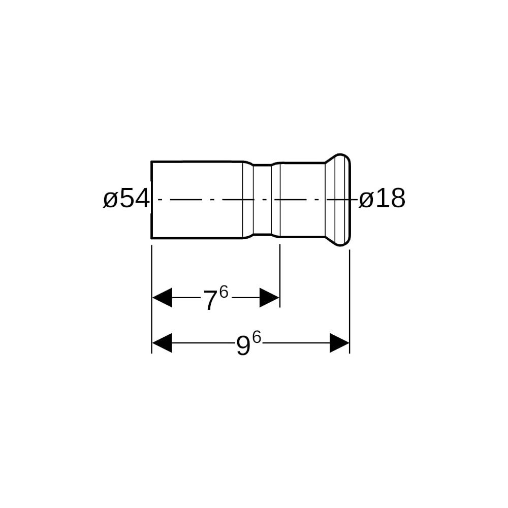 Geberit Mapress Edelstahl Reduktion mit Einschubende d 54mm, d1 18mm... GEBERIT-32320 4024723323204 (Abb. 5)