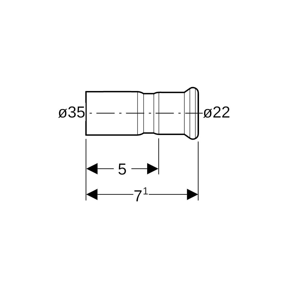 Geberit Mapress C-Stahl Reduktion mit Einschubende d 35mm, d1 22mm... GEBERIT-22312 4024723223122 (Abb. 5)