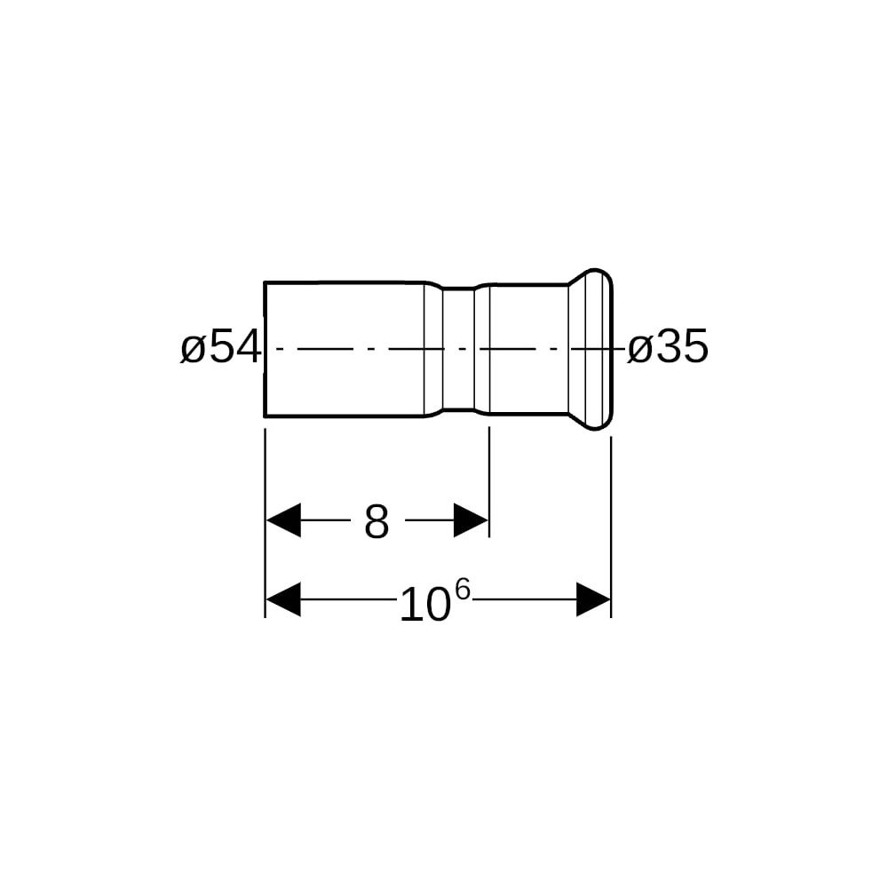 Geberit Mapress C-Stahl Reduktion mit Einschubende d 54mm, d1 35mm... GEBERIT-22323 4024723223238 (Abb. 5)